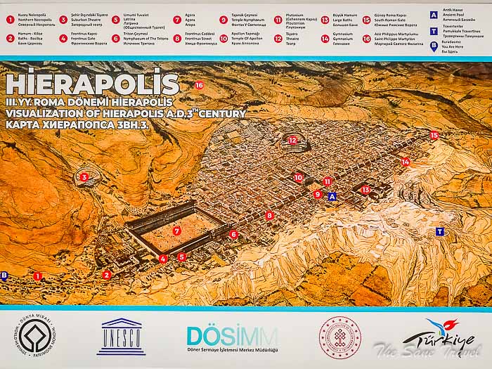 tourist map of pamukkale