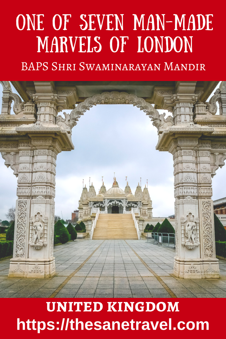 One of seven London‘s finest seven man-made marvels according Time Out London guide, BAPS Shri Swaminarayan Mandir – popularly known as the Neasden Temple – a Hindu Temple in Neasden nighbourhood of London. The magnificent marble structure is one the largest of its kind outside of India and it’s well worth one hour travel from central London to see it. #NeasdenTemple #temple #travel #UKtravel #UK #architecturelovers #london #travelphotography #travelblog