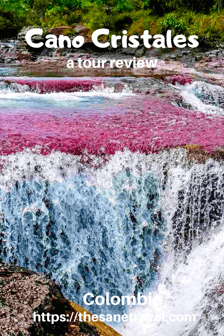 The Cano Cristales River is a unique place in Colombia and all over the world. Flowing 80 kilometres through a narrow gorge that levels out on stone terraces, it is sometimes called the “Liquid Rainbow”. From July to November, the Cano Cristales River strikes with shades of red, blue, yellow, orange and green in a vibrant natural display, being a unique place on Earth where you can see that. Read my Cano Cristales tour review. #CanoCristales #visitColombia #naturalwonder #travelphotography